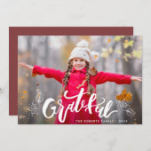 Carte photo d'action de grâce du feuillage d'autom (Devant / Derrière)