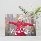 Carte photo d'action de grâce du feuillage d'autom (Debout devant)