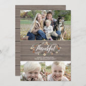 Carte photo d'action de grâces rustique (Devant / Derrière)