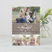 Carte photo d'action de grâces rustique (Debout devant)