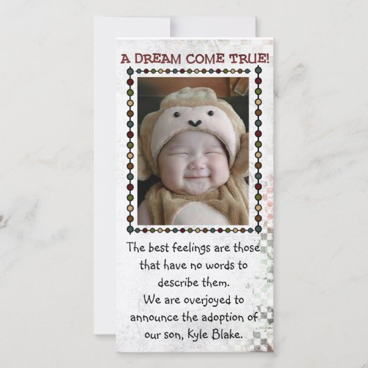 carte photo d'adoption (Devant)