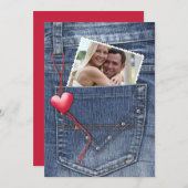 Carte photo d'amour plate dans une pochette (Devant / Derrière)