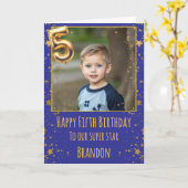Carte photo d'anniversaire 5 ans (Fleur jaune)