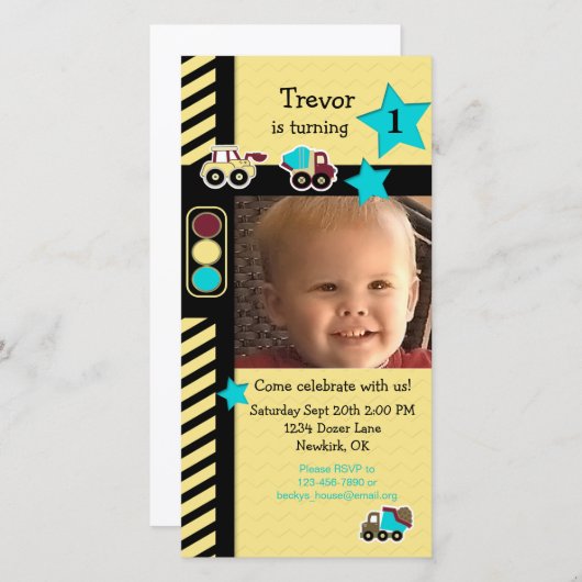 Carte photo d'anniversaire de construction (Devant / Derrière)