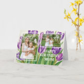 Carte Photo d'Anniversaire de la maman moderne Stlish Pu (Fleur jaune)