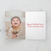 Carte Photo d'anniversaire de la petite-fille mignonne (Intérieur)