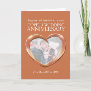 Carte photo d'anniversaire de mariage de 7 ans en