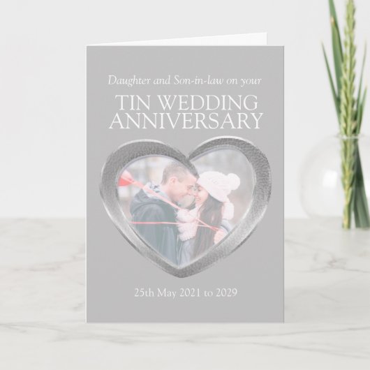Carte photo d'anniversaire de mariage en étain 10  (Devant)