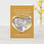 Carte photo d'anniversaire de mariage en or pour m (Fleur jaune)