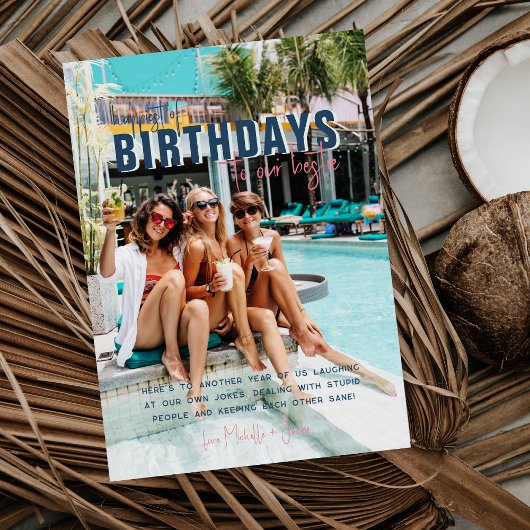 Carte Photo d'anniversaire de Modern Any Age