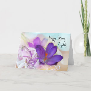 Carte Photo d'anniversaire d'un joli crocus de printemps
