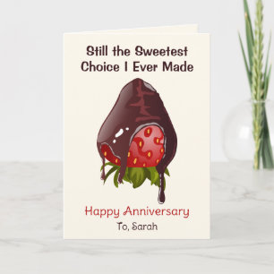 Carte Photo d'anniversaire fraise avec trempette au choc