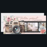 Carte photo d'anniversaire négatif du film<br><div class="desc">Cette carte d'Anniversaire comporte une bande négative film que vous pouvez ajouter 2 photos. Il y a un appareil photo vintage sur le devant avec la phrase "vous souhaitant une photo parfaite anniversaire" et un endroit pour ajouter un nom sur le dos.</div>