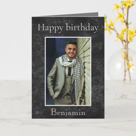 Carte photo d'anniversaire pour mon mari (Fleur jaune)