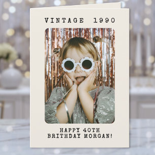 Carte Photo d'anniversaire rétro vintage étape important