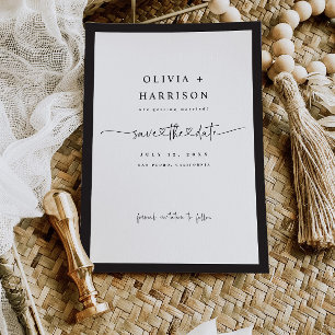 Carte photo d'annonce de date de mariage à encadre
