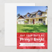 Carte photo d'aquarelle de Noël Immobilier (Devant / Derrière)