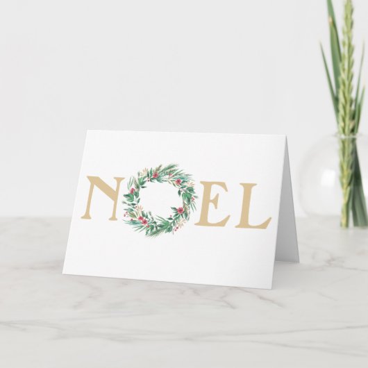 Carte photo d'aquarelle Noel Wreath Festive Holida (Devant)