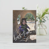 Carte photo d'araignée avec lettrage d'Halloween (Debout devant)