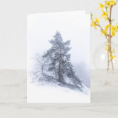 Carte photo d'arbre couvert de neige (Fleur jaune)