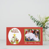 Carte photo d'arbre de Noël (Debout devant)