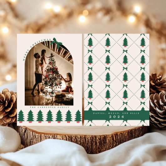 Carte photo d'arbre de Noël moderne