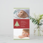 Carte photo d'arbre de Noël Monogramme (Debout devant)