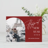 Carte Photo d'arc Bonne Année (Debout devant)