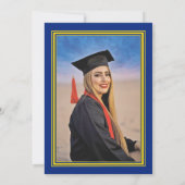 Carte Photo - Dark Blue Proudly Announcing Graduation (Dos)