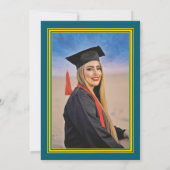 Carte Photo - Dark Cyan Proudly Announcing Graduation (Dos)