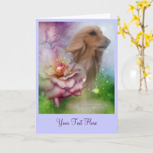 Carte photo d'art Rose Imaginaire chien (Fleur jaune)