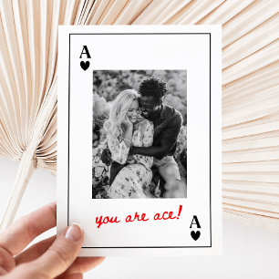 Carte Photo d'as de coeur vintage pour anniversaire
