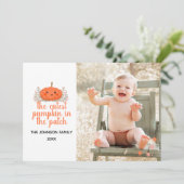 Carte photo d'automne de la citrouille la plus mig (Debout devant)