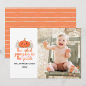 Carte photo d'automne de la citrouille la plus mig (Devant / Derrière)
