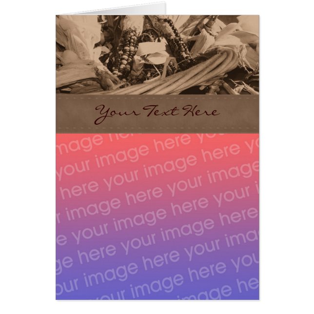 Carte photo d'automne du maïs indien de Sepia (Devant)