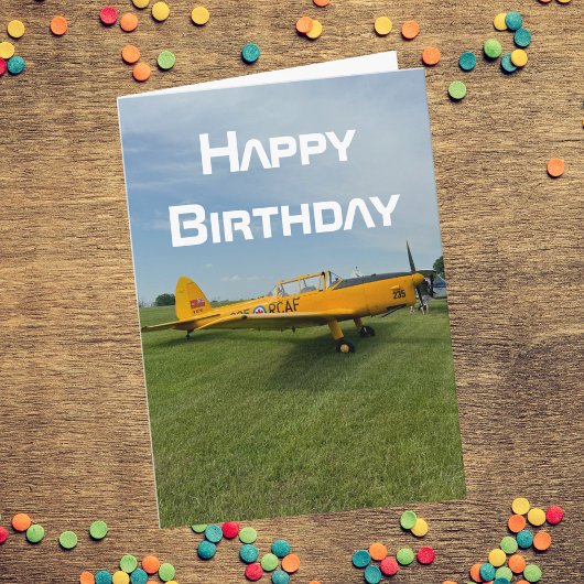 Carte Photo d'avion, Joyeux Anniversaire Aviation