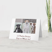 Carte photo de 2 chiens affectueux avec des casquettes (Dos)