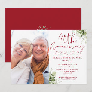 Carte photo de 40e anniversaire de mariage avec ve