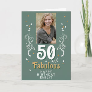 Carte Photo de 50 ans et feuillage fabuleux pour anniver