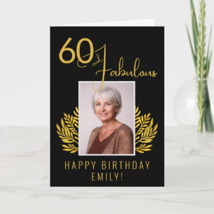 Carte Photo de 60 ans d'anniversaire Elégant 60 et Fabul