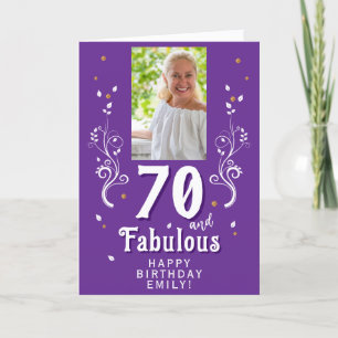 Carte Photo de 70 ans et feuillage fabuleux pour 70 ans 
