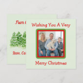 Carte PHOTO de arbres d'hiver enneigés peints à la (Devant / Derrière)