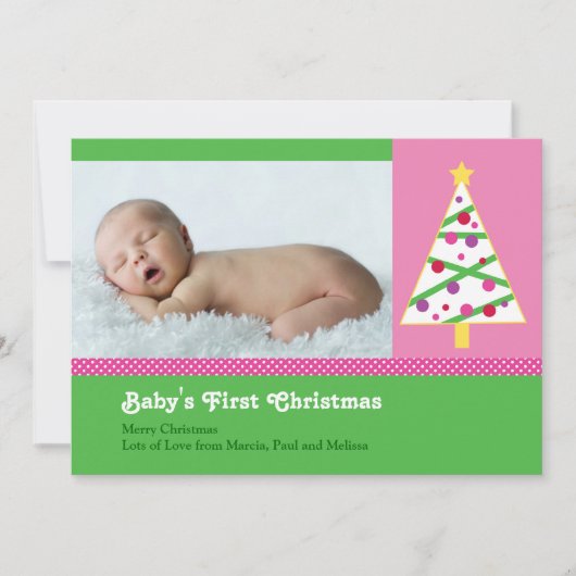 Carte photo de bébé de Noël (Devant)