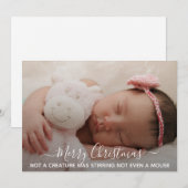 Carte Photo de bébé endormi Phrase de Noël (Devant / Derrière)