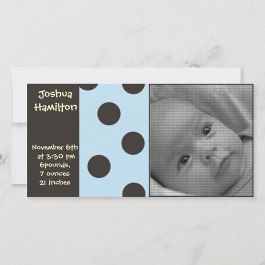 carte photo de bébé faire-part (Devant)