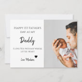Carte Photo de bébé Joyeuse fête des pères je t'aime (Devant)