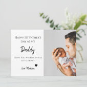 Carte Photo de bébé Joyeuse fête des pères je t'aime (Debout devant)