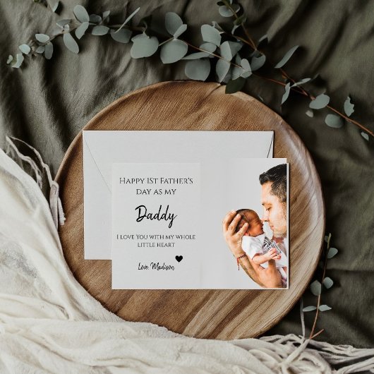 Carte Photo de bébé Joyeuse fête des pères je t'aime