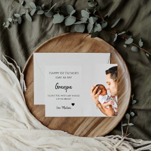 Carte Photo de bébé Joyeuse première fête des pères je t
