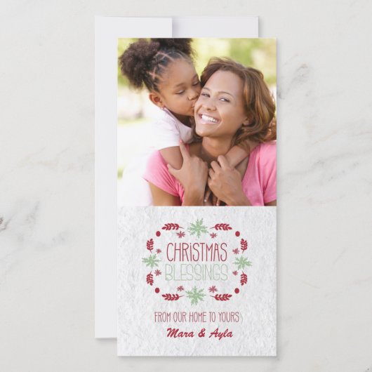 Carte photo de bénédictions de Noël (Devant)